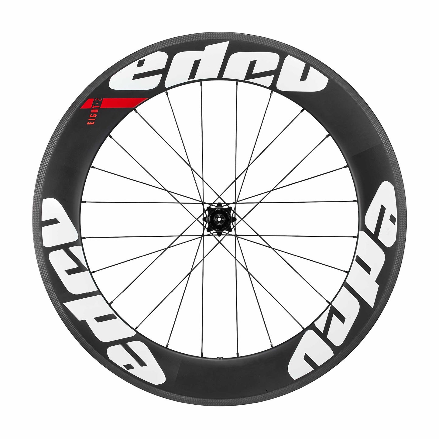 82mm deep rim brake wheelset with red white logos